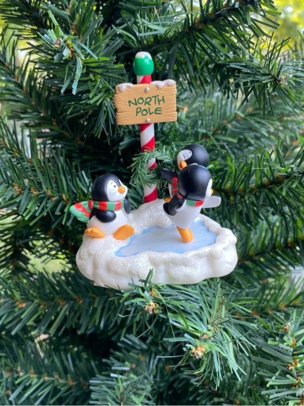 Hallmark 2003 Pals at the Pole RARE REPAINT penguins wind-up clip-on ornament